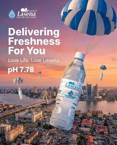 Lasena campaign poster: Delivering Freshness For You — Love Life. Love Lasena. pH 7.78